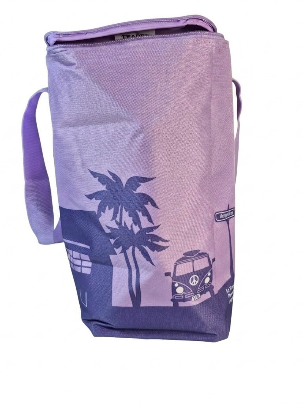 Trader Joes Purple Large Insulated Reusable Grocery Bag Zippered Tote - Picture 4 of 11